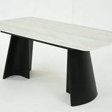 Silvia 180cm Black & Grey Ceramic Marble Dining Table