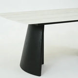 Silvia 180cm Black & Grey Ceramic Marble Dining Table