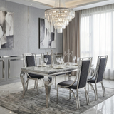 Sofia Grey Marble Dining Table with Windsor Chairs