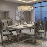 Sofia Grey Marble Dining Table with Vienna Grey Chairs