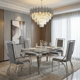 Sofia Grey Marble Dining Table with Windsor Chairs