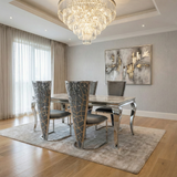 Sofia Grey Marble Dining Table with Vienna Grey Chairs