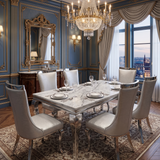 Sofia Grey Marble Dining Table with Rocky Grey Chairs