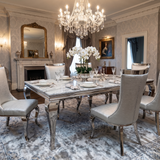 Sofia Grey Marble Dining Table with Rocky Grey Chairs