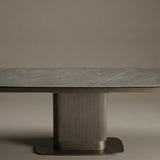 Velo 180-280cm Spanish Grey Ceramic Marble Side Extending Dining Table