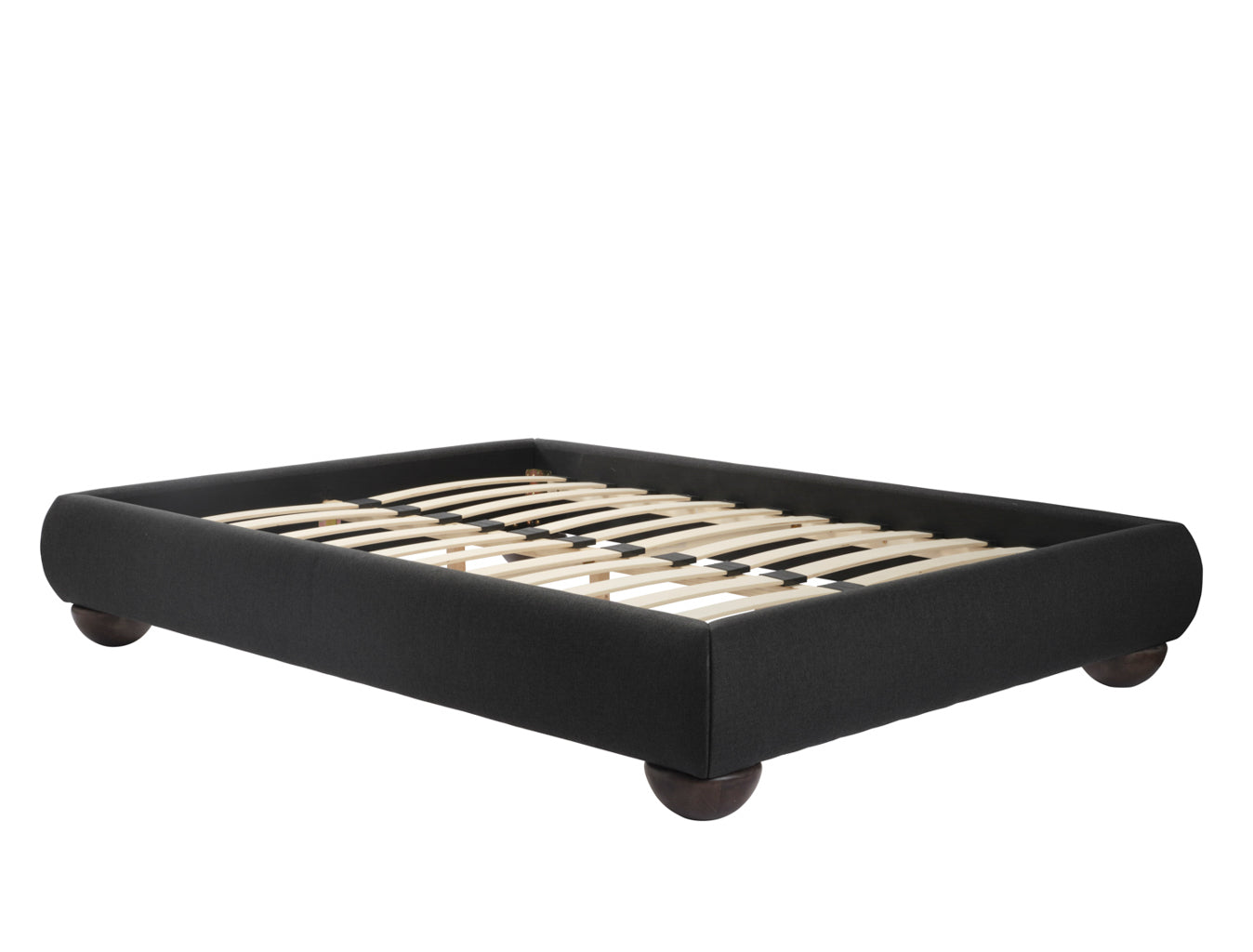 LPD Home Soller Deep Charcoal Chenille Tweed King Platform Bed Frame