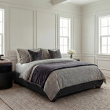 LPD Home Soller Deep Charcoal Chenille Tweed King Platform Bed Frame