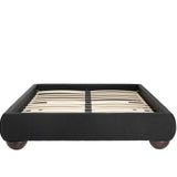 LPD Home Soller Deep Charcoal Chenille Tweed King Platform Bed Frame