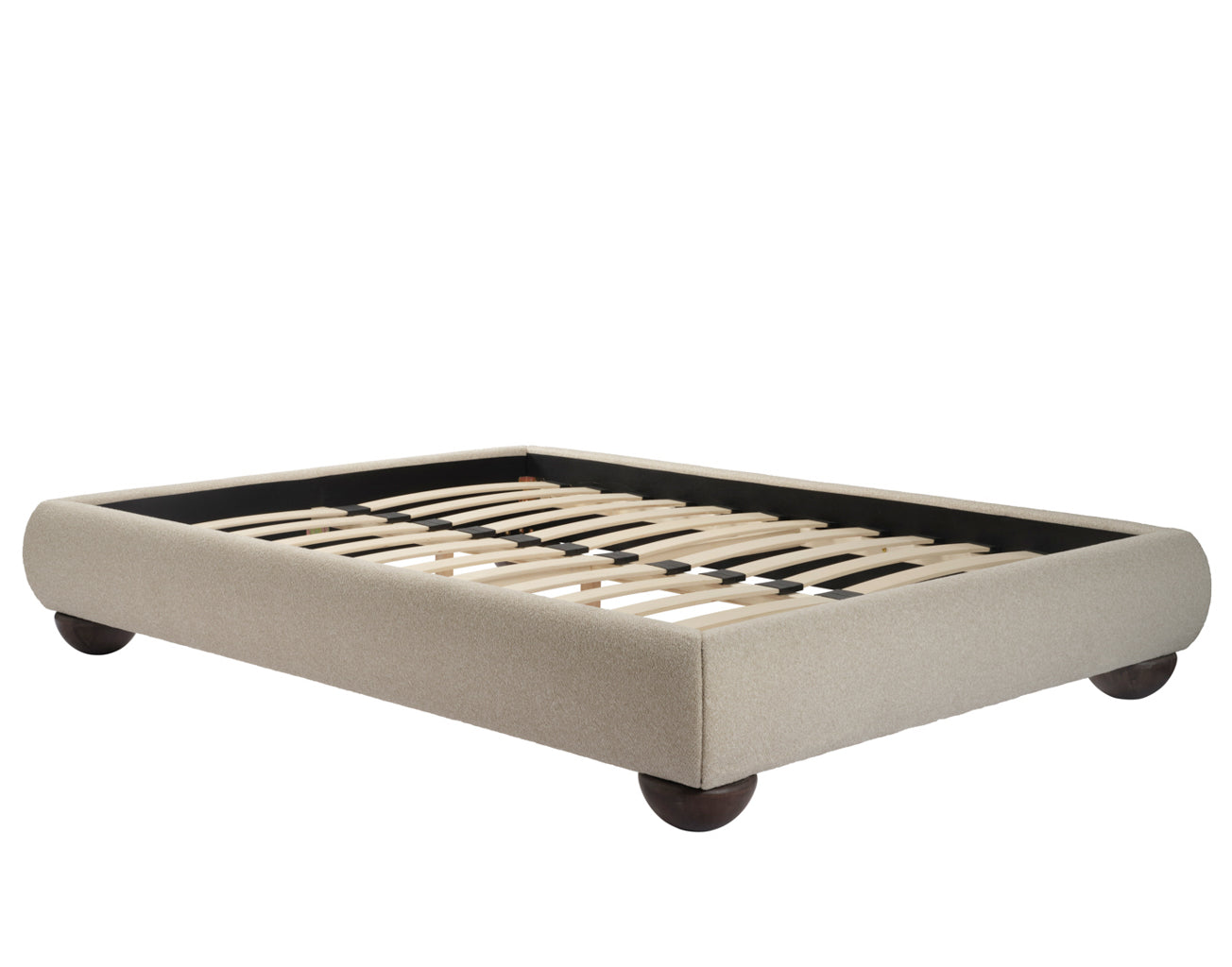 LPD Home Soller Porridge Chenille Tweed Double Platform Bed Frame