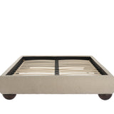 LPD Home Soller Porridge Chenille Tweed Double Platform Bed Frame