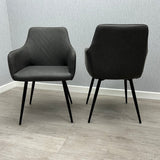 Chicago 160-200CM Cream Gold Extending Dining Table With Ceramic Top + Grey PU Leather Dining Chairs
