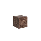 Rosso Brown Emperador Marble Side Lamp End Table