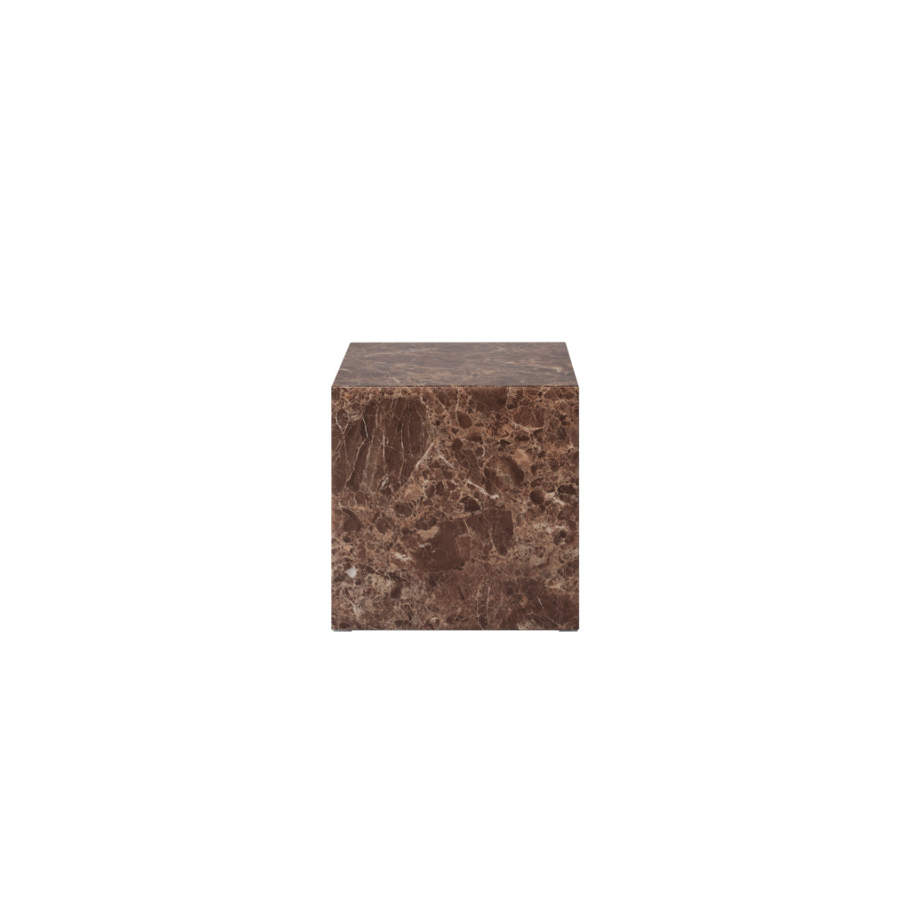 Rosso Brown Emperador Marble Side Lamp End Table
