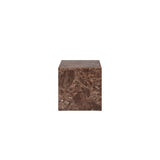 Rosso Brown Emperador Marble Side Lamp End Table