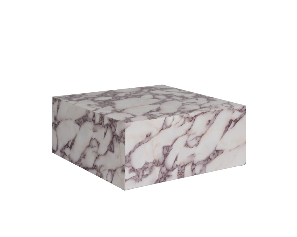 Rosso Calacatta Viola Marble Square Coffee Table
