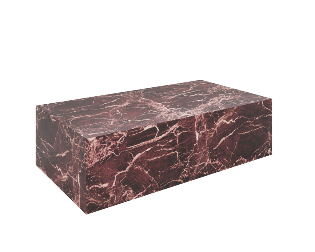 Rosso Levanto Marble Coffee Table