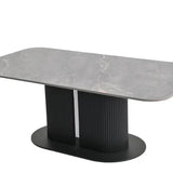 Sydney 160cm Grey Ceramic Marble Dining Table With Tuscan Grey Velvet 360 Swivel Dining Chairs