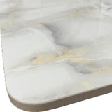Regent 160-200cm White/Gold Ceramic Marble Extending Dining Table