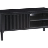 DI Designs Abberley Black Oak Wood Ribbed TV Unit