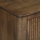 DI Designs Abberley Brown Oak Wood Ribbed TV Unit