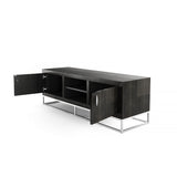 DI Designs Hampton Black Shagreen & Chrome TV Unit