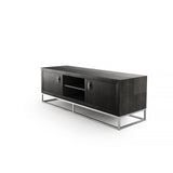 DI Designs Hampton Black Shagreen & Chrome TV Unit
