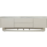 Nova White Ceramic Marble 180CM TV Media Unit White Legs