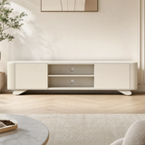 Nova Cream Ceramic Marble 150CM TV Media Unit Cream Legs