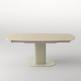 Ella 130-190cm Italian Cream Travertine Ceramic Marble Side Swivel Extending Dining Table