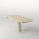 Ella 130-190cm Italian Cream Travertine Ceramic Marble Side Swivel Extending Dining Table