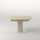 Ella 130-190cm Italian Cream Travertine Ceramic Marble Side Swivel Extending Dining Table