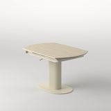 Ella 130-190cm Italian Cream Travertine Ceramic Marble Side Swivel Extending Dining Table