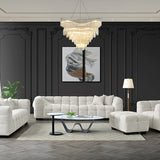 The Bubble Tribeca Ivory White Boucle 4 Seater Premium Sofa Boucle Fabric