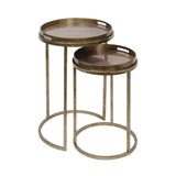 Libra Interiors Vienna Atlas Set of 2 Side Tables - Antique Gold
