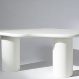 Valillian 200cm White Micro Cement Dining Table