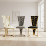 Elina 160cm Gold Marble Dining Table with Vienna Chairs