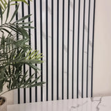 Acoustic Slatted Wall Panels White Marble Pack Of x4 240 x 60cm