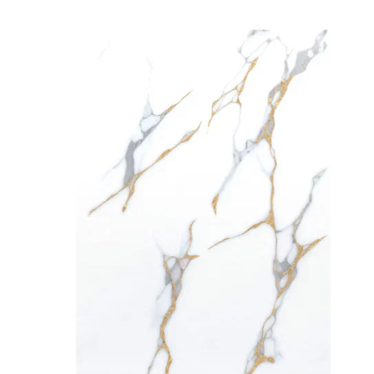 Media Wall Panels Pack Of x4 Gold White Marble Veins PVC Waterproof Wall Panels 240x60cm