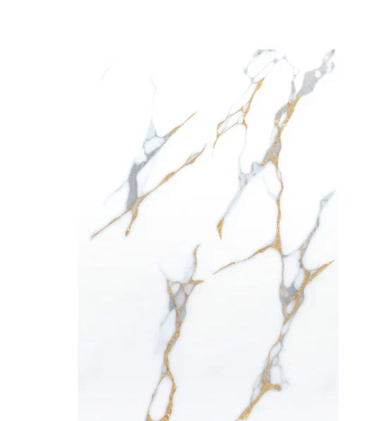 Media Wall Panels Pack Of x4 Gold White Marble Veins PVC Waterproof Wall Panels 240x60cm