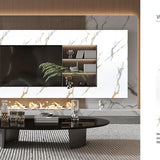 Media Wall Panels Pack Of x4 Gold White Marble Veins PVC Waterproof Wall Panels 240x60cm