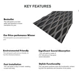 Pack Of x4 Wave Acoustic Slatted Wall Panels Dark Grey 240cm x 60cm