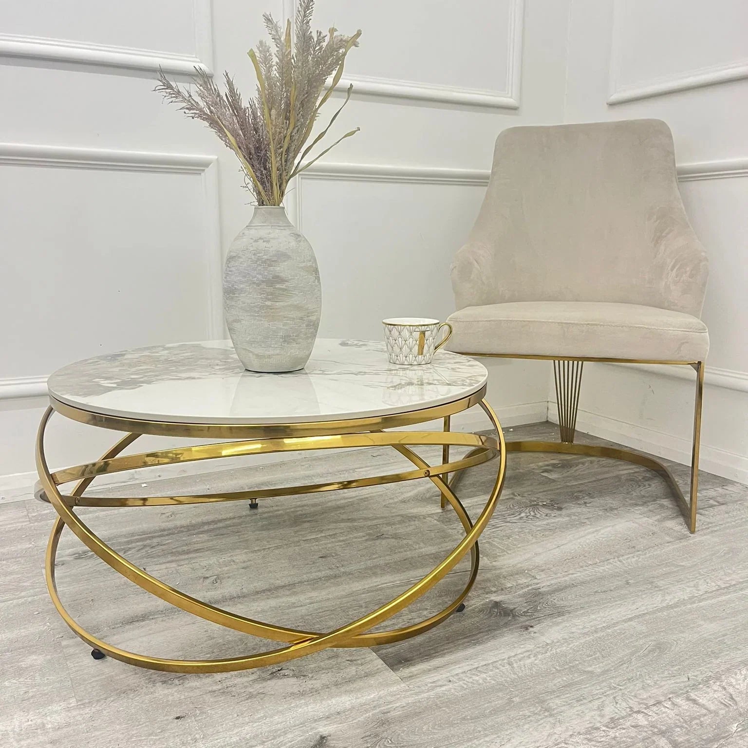 Spiro Gold Marble Coffee Table