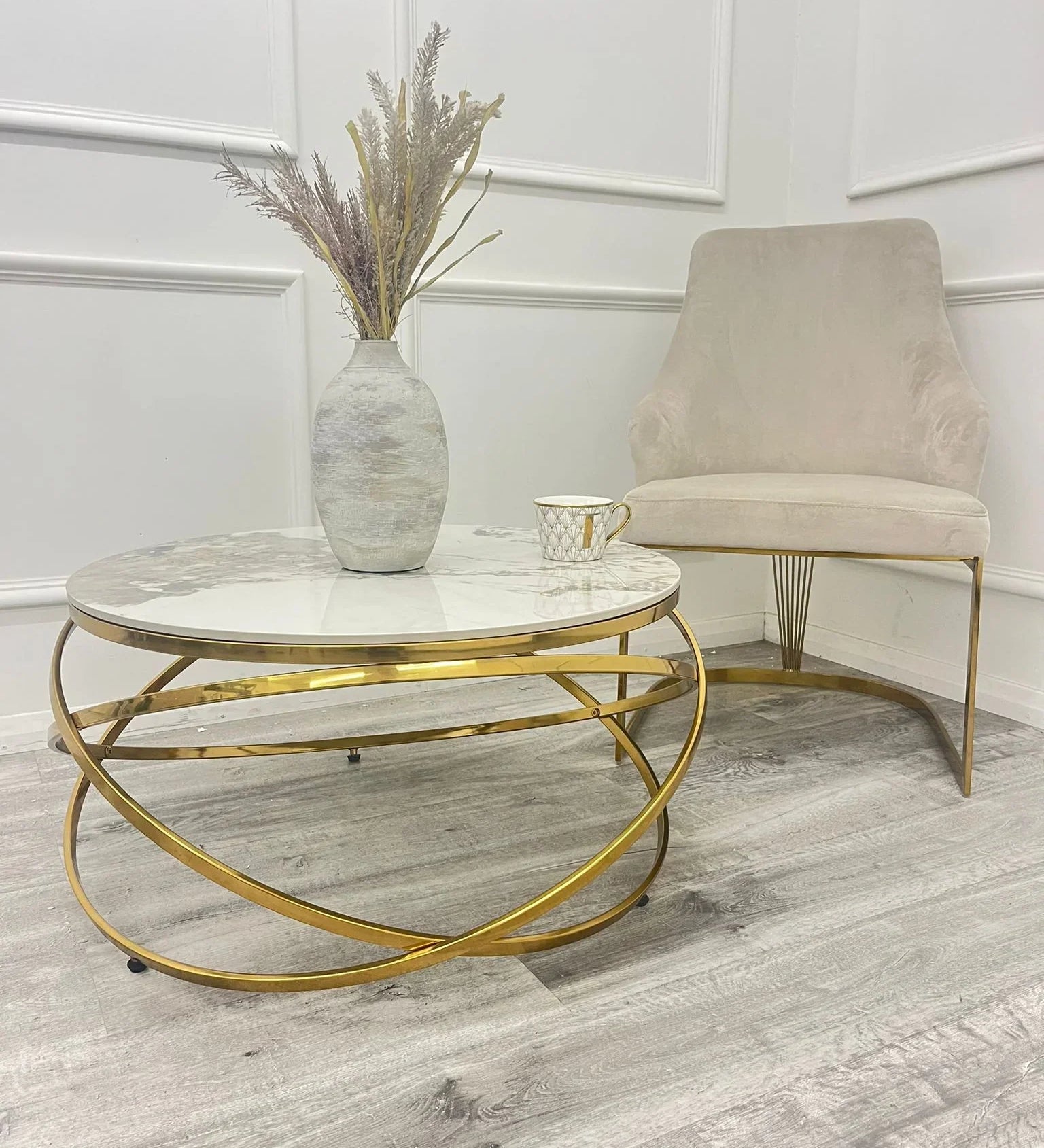 Spiro Gold Marble Coffee Table