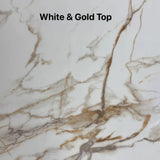 Louis Gold 110cm Marble Round Dining Table - 4 Colours