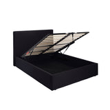 LPD Home Wilder Onyx Velvet King Ottoman Storage Bed Frame