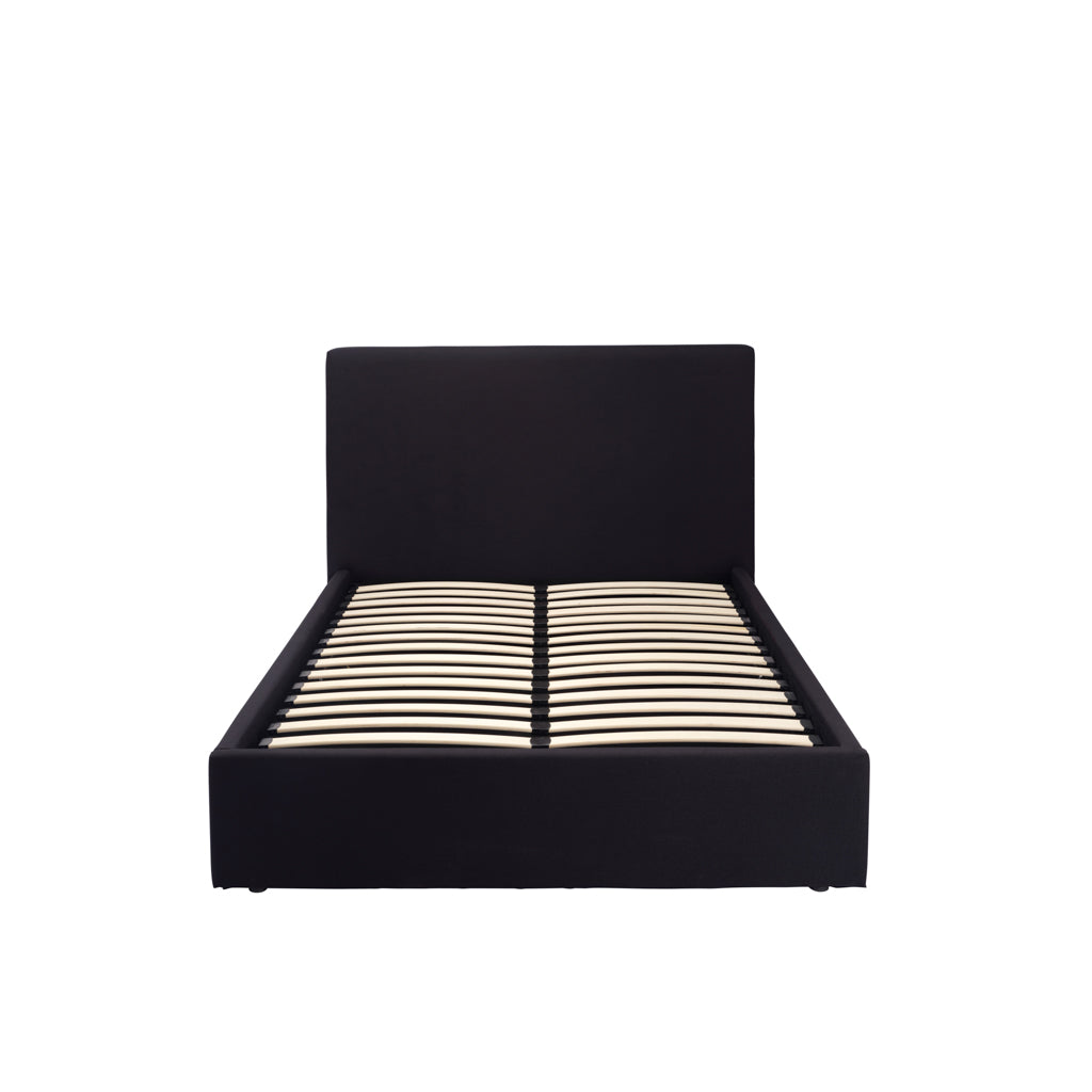 LPD Home Wilder Onyx Velvet King Ottoman Storage Bed Frame