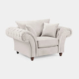 Chesterfield Stone Velvet Fullback 1 Seater Armchair