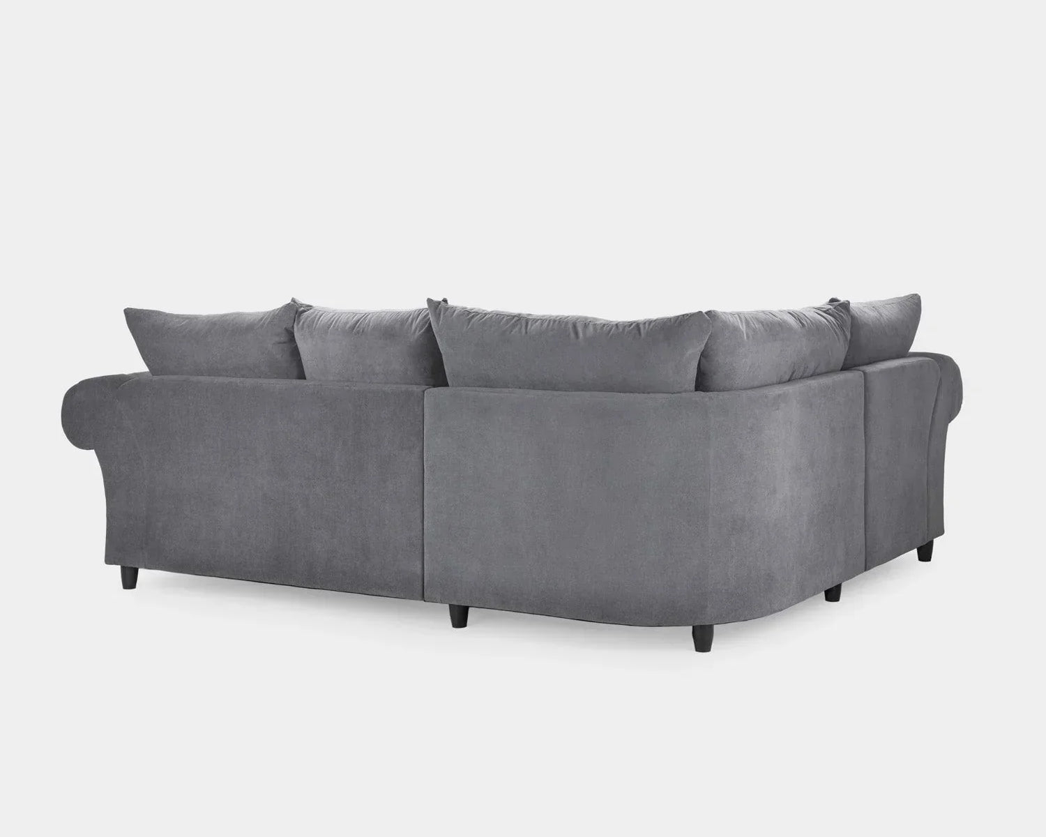 Chesterfield Grey Fullback Left Hand Facing Corner Sofa Grey Velvet