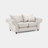 Chesterfield Stone Velvet Fullback 2 Seater Sofa