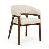Zara Walnut Wood & Taupe Fabric Dining Chair